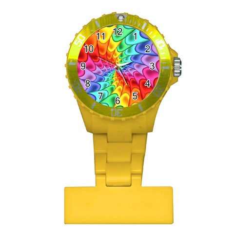 Psychedelic Rainbow Spiral Plastic Nurses Watch from ArtsNow.com Front