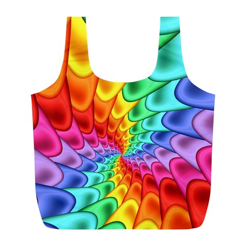 Psychedelic Rainbow Spiral Full Print Recycle Bag (L) from ArtsNow.com Front