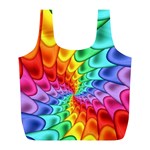 Psychedelic Rainbow Spiral Full Print Recycle Bag (L)