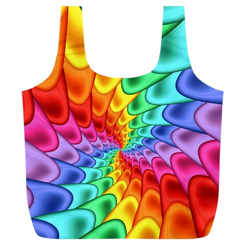 Psychedelic Rainbow Spiral Full Print Recycle Bag (XL) from ArtsNow.com Front