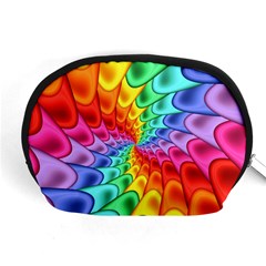 Psychedelic Rainbow Spiral Accessory Pouch (Medium) from ArtsNow.com Front