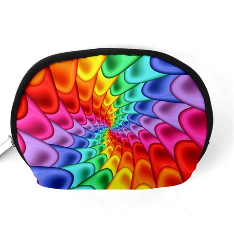 Psychedelic Rainbow Spiral Accessory Pouch (Medium) from ArtsNow.com Back