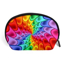 Psychedelic Rainbow Spiral Accessory Pouch (Large) from ArtsNow.com Front