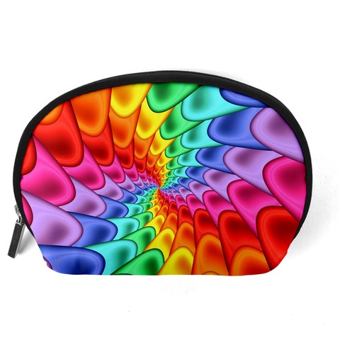 Psychedelic Rainbow Spiral Accessory Pouch (Large) from ArtsNow.com Back