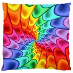 Psychedelic Rainbow Spiral Large Flano Cushion Case (One Side)