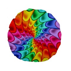 Psychedelic Rainbow Spiral Standard 15  Premium Flano Round Cushion  from ArtsNow.com Front