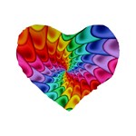 Psychedelic Rainbow Spiral Standard 16  Premium Flano Heart Shape Cushion 