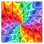 Psychedelic Rainbow Spiral Large Satin Scarf (Square)