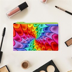 Psychedelic Rainbow Spiral Cosmetic Bag (XS) from ArtsNow.com Front