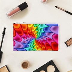 Psychedelic Rainbow Spiral Cosmetic Bag (XS) from ArtsNow.com Front