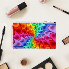 Psychedelic Rainbow Spiral Cosmetic Bag (XS) from ArtsNow.com Back