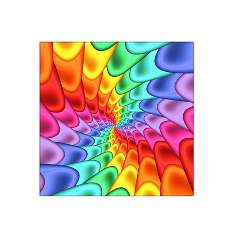 Psychedelic Rainbow Spiral Satin Bandana Scarf from ArtsNow.com Front