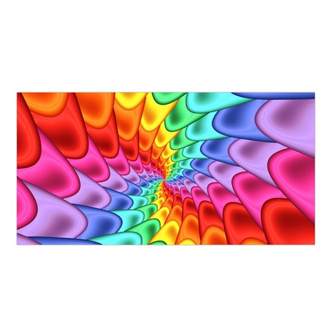 Psychedelic Rainbow Spiral Satin Shawl from ArtsNow.com Front