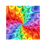 Psychedelic Rainbow Spiral Small Satin Scarf (Square)