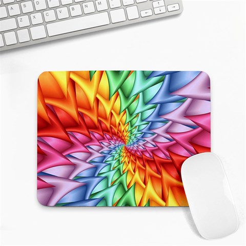 Psychedelic Rainbow Spiral Small Mousepad from ArtsNow.com Front