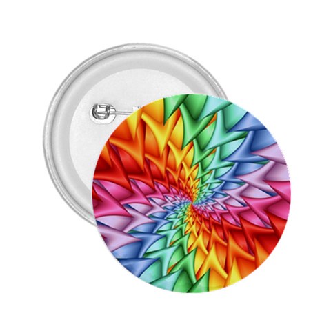 Psychedelic Rainbow Spiral 2.25  Button from ArtsNow.com Front