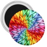 Psychedelic Rainbow Spiral 3  Magnet