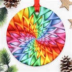 Psychedelic Rainbow Spiral Ornament (Round)