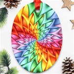 Psychedelic Rainbow Spiral Ornament (Oval)