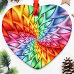 Psychedelic Rainbow Spiral Ornament (Heart)