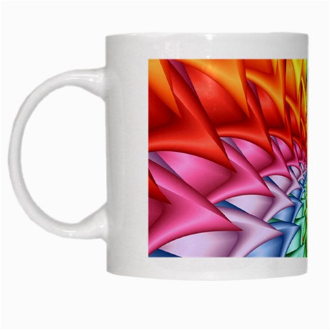 Psychedelic Rainbow Spiral White Mug from ArtsNow.com Left