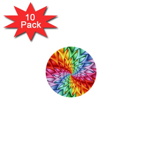 Psychedelic Rainbow Spiral 1  Mini Button (10 pack)  from ArtsNow.com Front