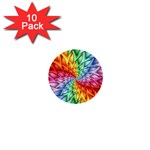 Psychedelic Rainbow Spiral 1  Mini Button (10 pack) 