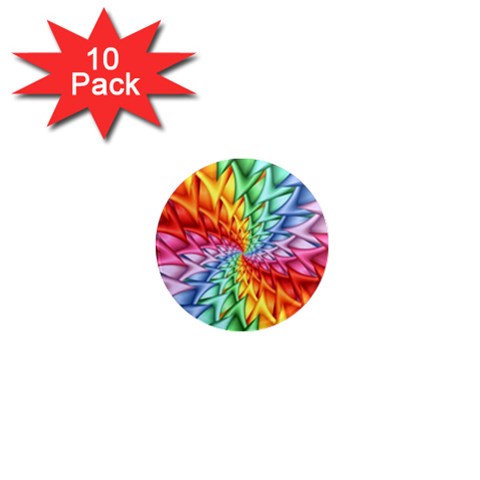 Psychedelic Rainbow Spiral 1  Mini Magnet (10 pack)  from ArtsNow.com Front