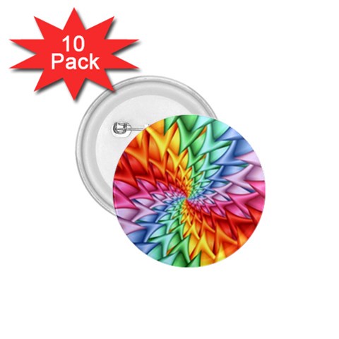 Psychedelic Rainbow Spiral 1.75  Button (10 pack)  from ArtsNow.com Front