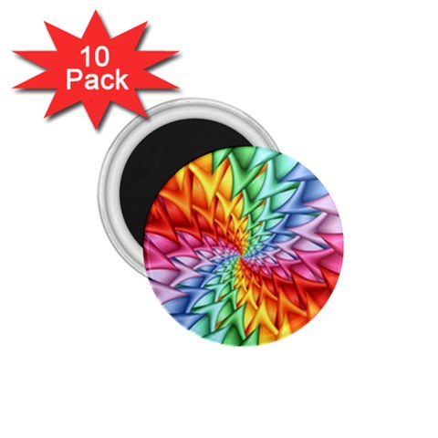 Psychedelic Rainbow Spiral 1.75  Magnet (10 pack)  from ArtsNow.com Front