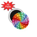 Psychedelic Rainbow Spiral 1.75  Magnet (10 pack) 