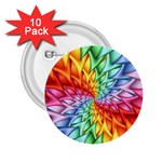 Psychedelic Rainbow Spiral 2.25  Button (10 pack)