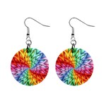 Psychedelic Rainbow Spiral 1  Button Earrings