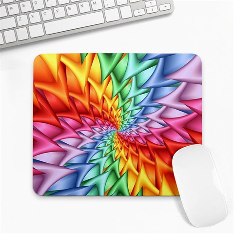 Psychedelic Rainbow Spiral Large Mousepad from ArtsNow.com Front