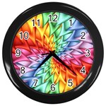 Psychedelic Rainbow Spiral Wall Clock (Black)