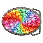 Psychedelic Rainbow Spiral Belt Buckle