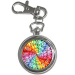 Psychedelic Rainbow Spiral Key Chain Watch