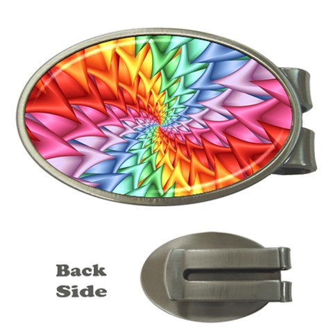 Psychedelic Rainbow Spiral Money Clip (Oval) from ArtsNow.com Front