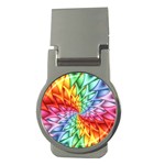 Psychedelic Rainbow Spiral Money Clip (Round)