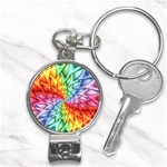 Psychedelic Rainbow Spiral Nail Clippers Key Chain