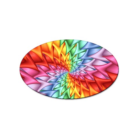 Psychedelic Rainbow Spiral Sticker (Oval) from ArtsNow.com Front