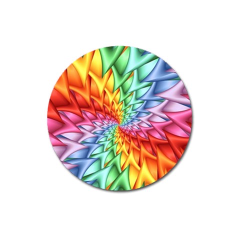 Psychedelic Rainbow Spiral Magnet 3  (Round) from ArtsNow.com Front