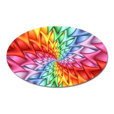 Psychedelic Rainbow Spiral Magnet (Oval) from ArtsNow.com Front