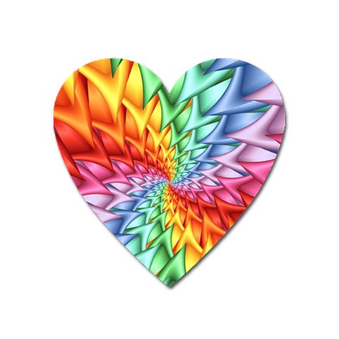 Psychedelic Rainbow Spiral Magnet (Heart) from ArtsNow.com Front