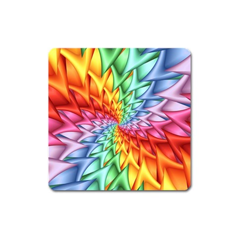 Psychedelic Rainbow Spiral Magnet (Square) from ArtsNow.com Front