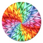 Psychedelic Rainbow Spiral Magnet 5  (Round)