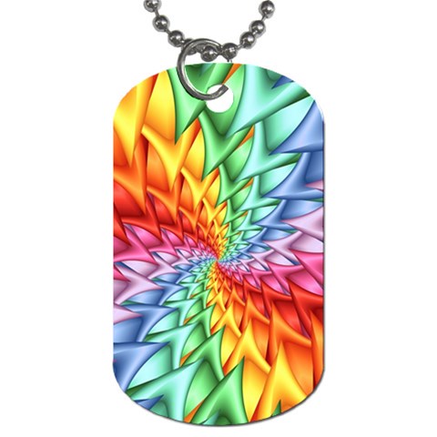 Psychedelic Rainbow Spiral Dog Tag (One Side) from ArtsNow.com Front