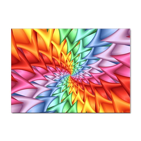 Psychedelic Rainbow Spiral Sticker A4 (10 pack) from ArtsNow.com Front