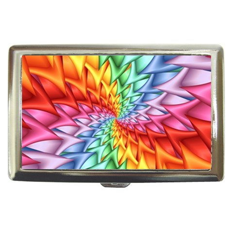 Psychedelic Rainbow Spiral Cigarette Money Case from ArtsNow.com Front