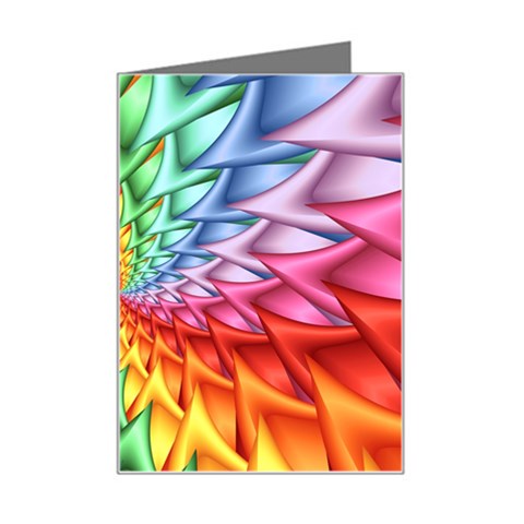 Psychedelic Rainbow Spiral Mini Greeting Card from ArtsNow.com Left